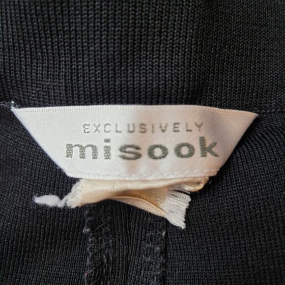 Exclusively Misook Pull On Pants Black Elastic Straight Leg Size XL - Picture 5 of 6